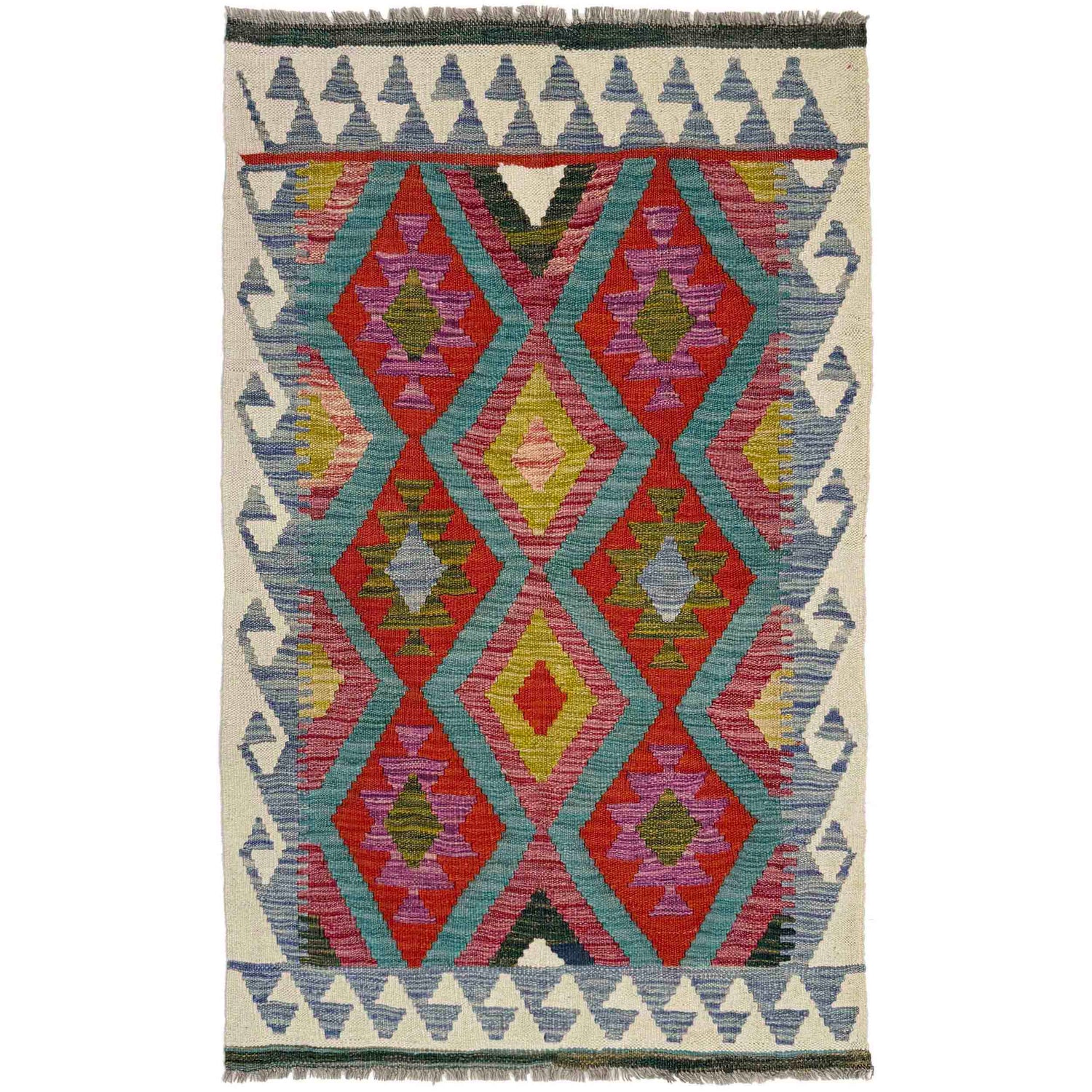 Handmade Vegetable Kelim 3' 1" x 4' 6" (ft) - No. Y39174