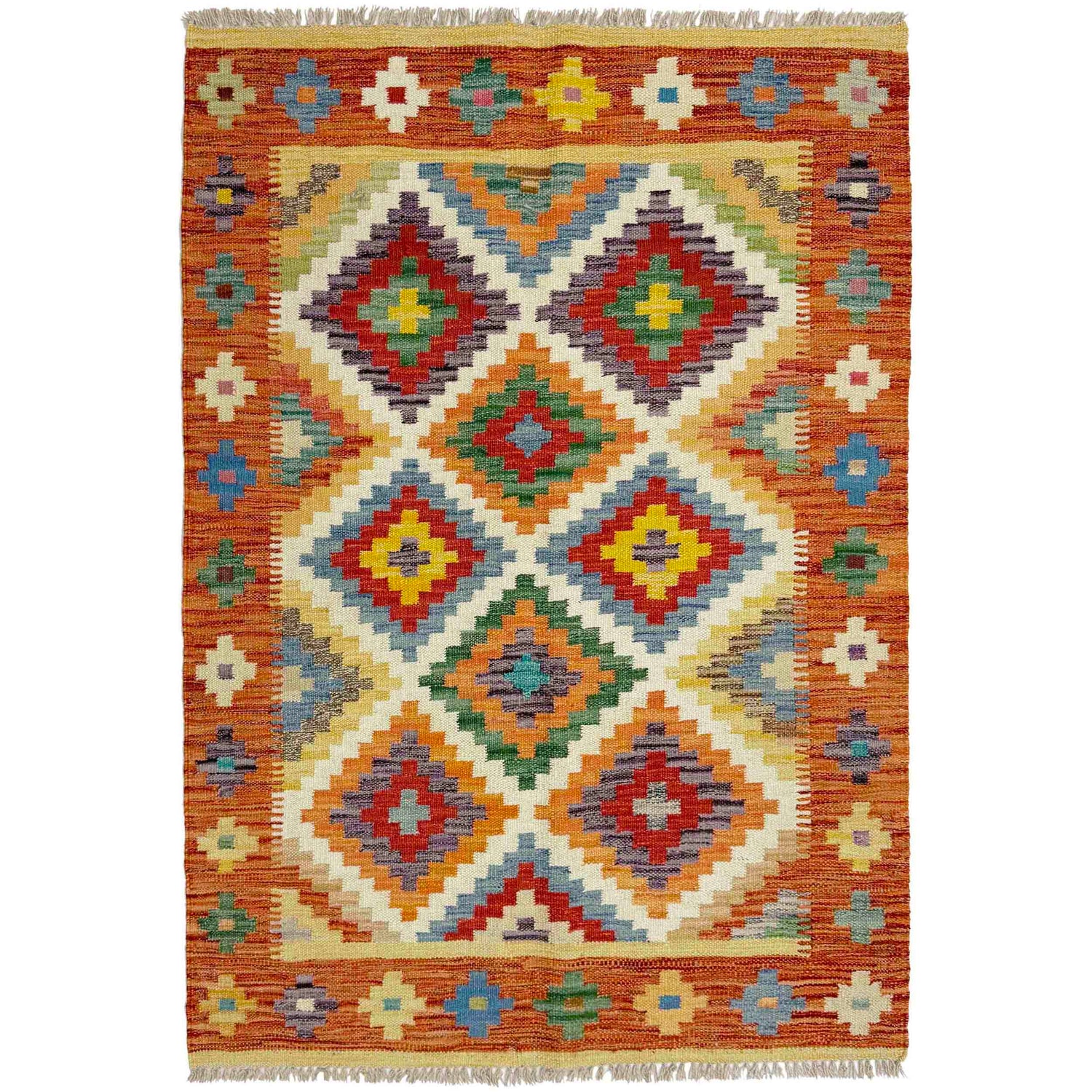 Handmade Vegetable Kilim 3' 4" x 4' 9" (ft) - No. Y39175