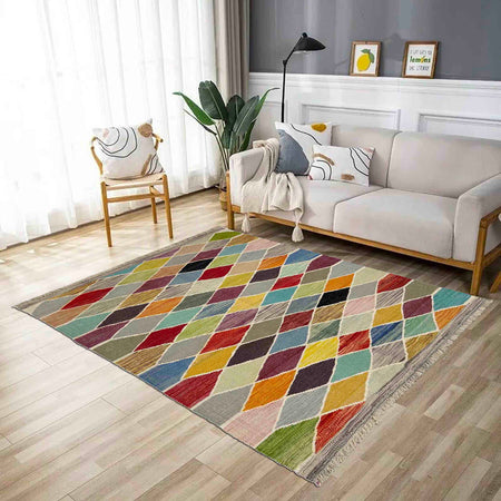 Handmade Vegetable Kilim 3' 3" x 4' 11" (ft) - No. Y39177