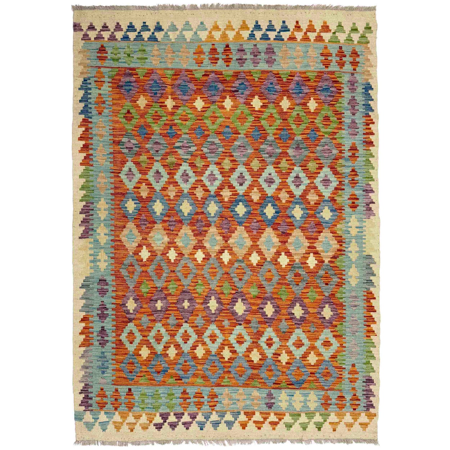 Handmade Vegetable Kilim 4' 6" x 6' 7" (ft) - No. Y39180