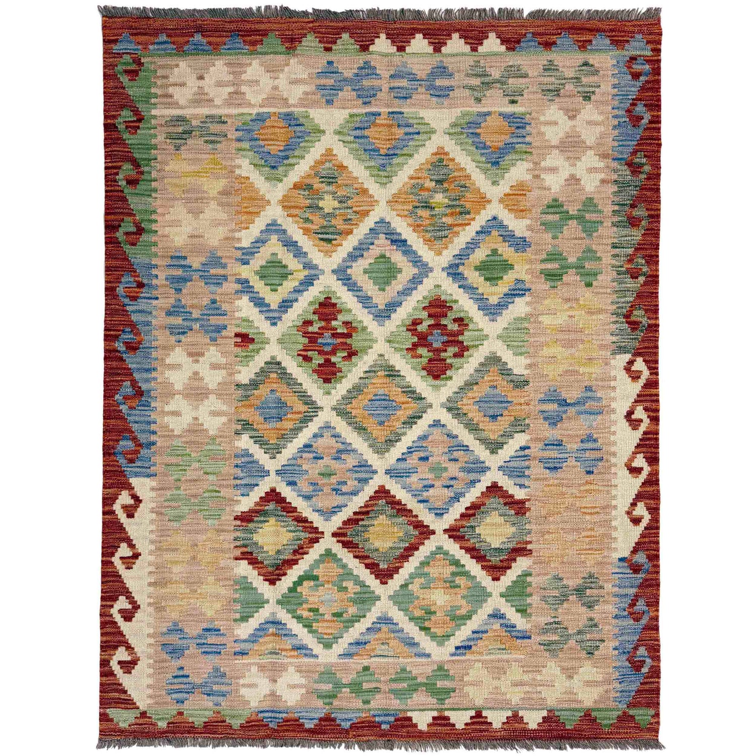 Handmade Vegetable Kilim 4' 0" x 5' 8" (ft) - No. Y39182