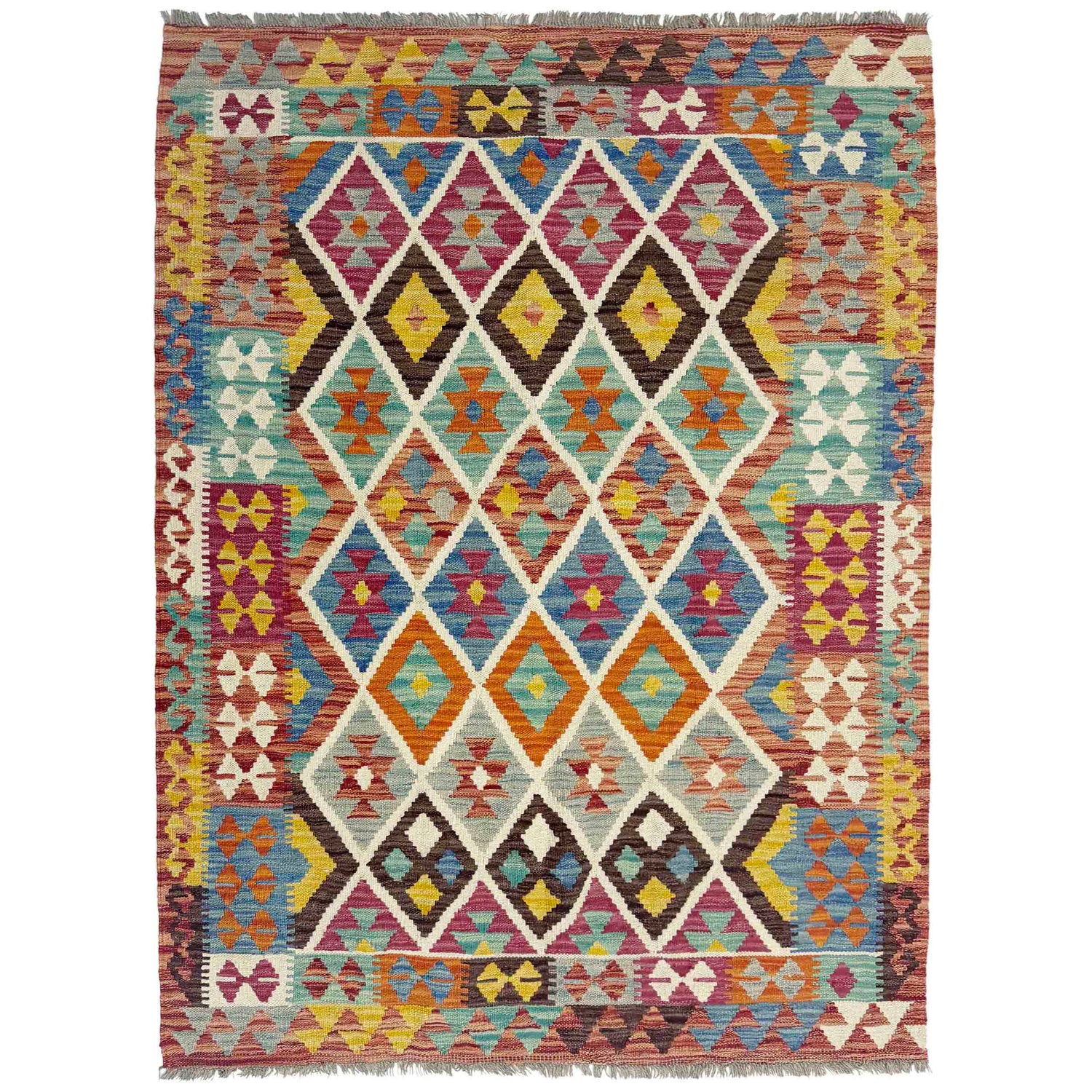 Handmade Vegetable Kelim 4' 2" x 5' 9" (ft) - No. Y39187