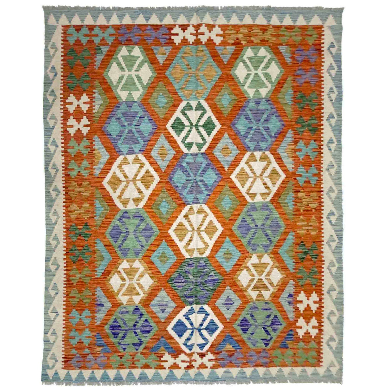 Handmade Vegetable Kelim 5' 7" x 8' 1" (ft) - No. Y39190