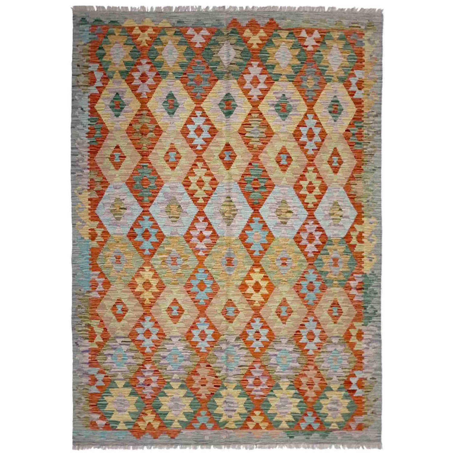 Handmade Vegetable Kilim 5' 7" x 8' 0" (ft) - No. Y39191