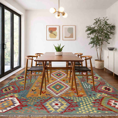 Handmade Vegetable Kelim 6' 2" x 7' 11" (ft) - No. Y39194