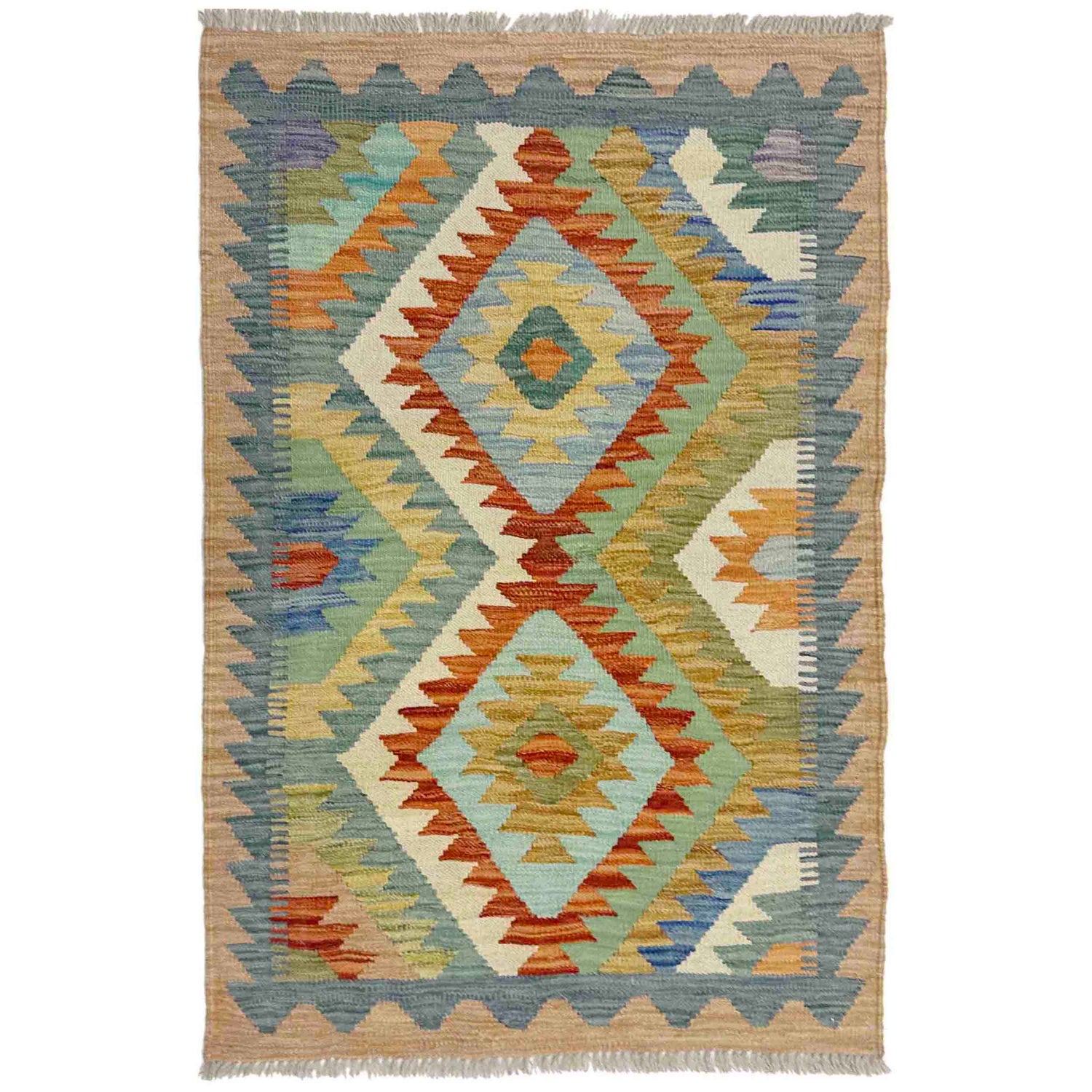 Handmade Vegetable Kelim 2' 7" x 3' 11" (ft) - No. Y39196