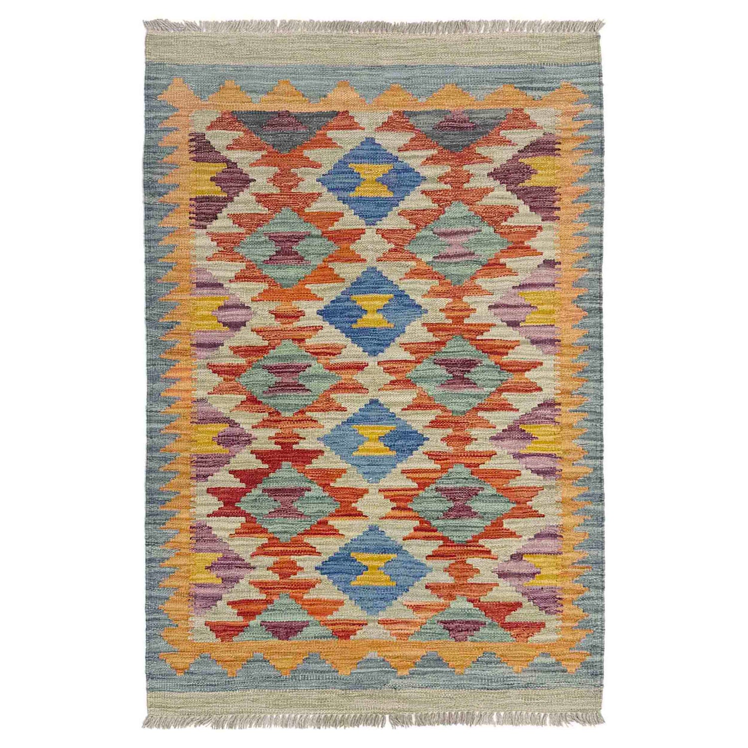 Handmade Vegetable Kilim 2' 8" x 4' 4" (ft) - No. Y39199