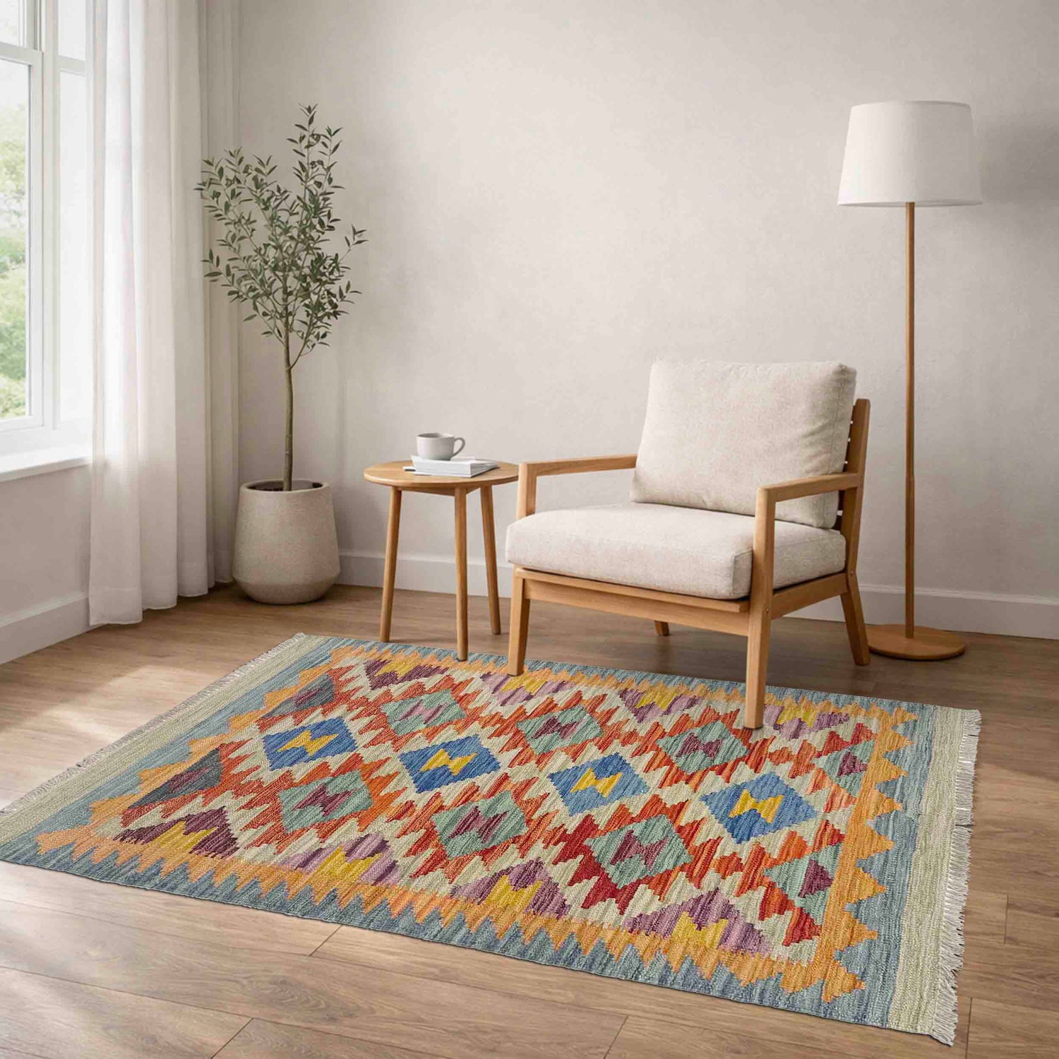 Handmade Vegetable Kilim 2' 8" x 4' 4" (ft) - No. Y39199