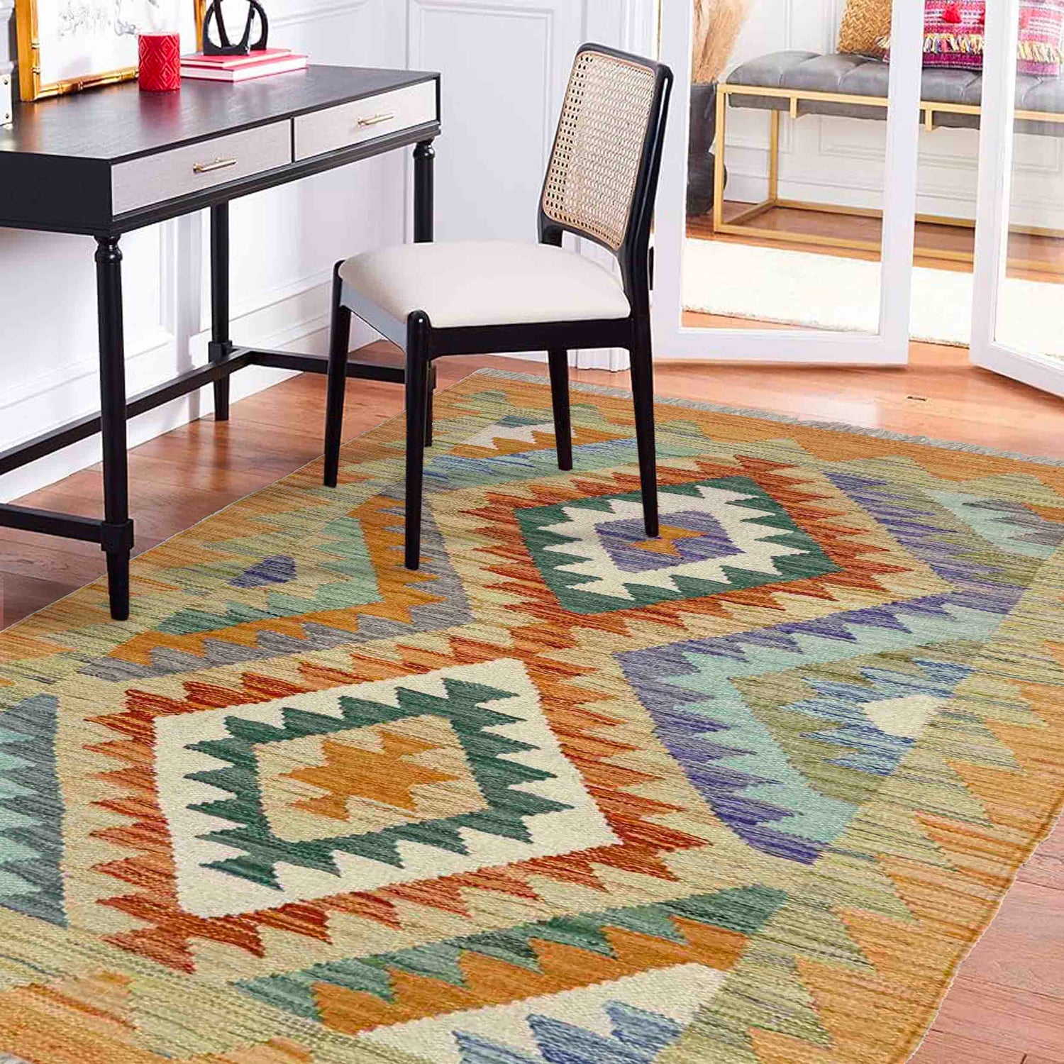 Handmade Vegetable Kelim 2' 6" x 4' 1" (ft) - No. Y39202