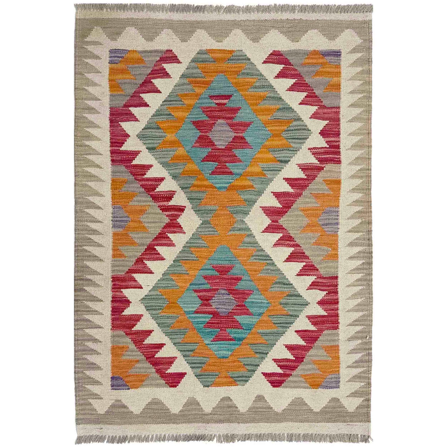 Handmade Vegetable Kilim 2' 9" x 4' 0" (ft) - No. Y39205