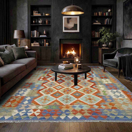 Handmade Vegetable Kilim 6' 3" x 7' 3" (ft) - No. Y39207