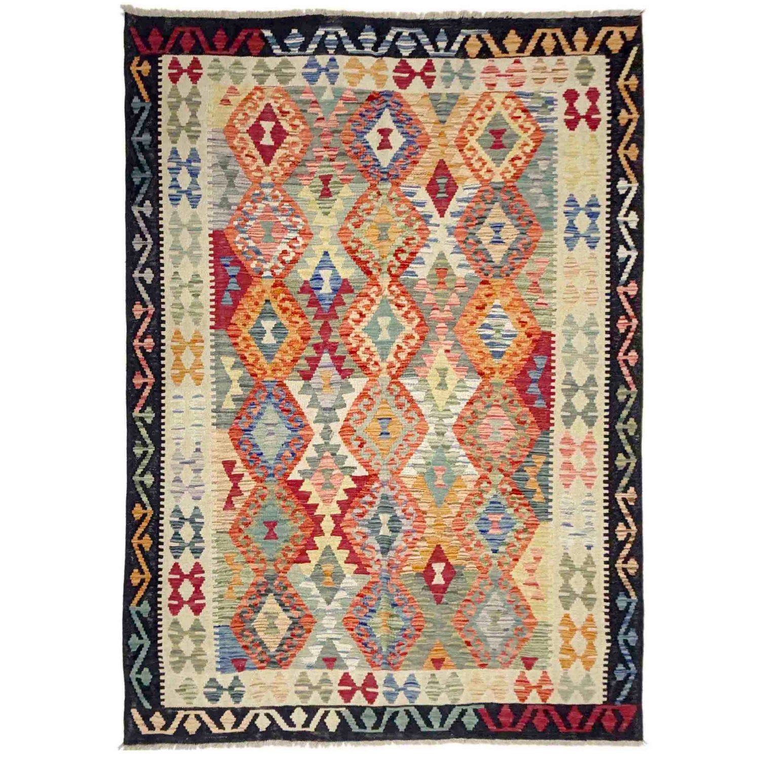 Handmade Vegetable Kelim 5' 9" x 7' 9" (ft) - No. Y39208