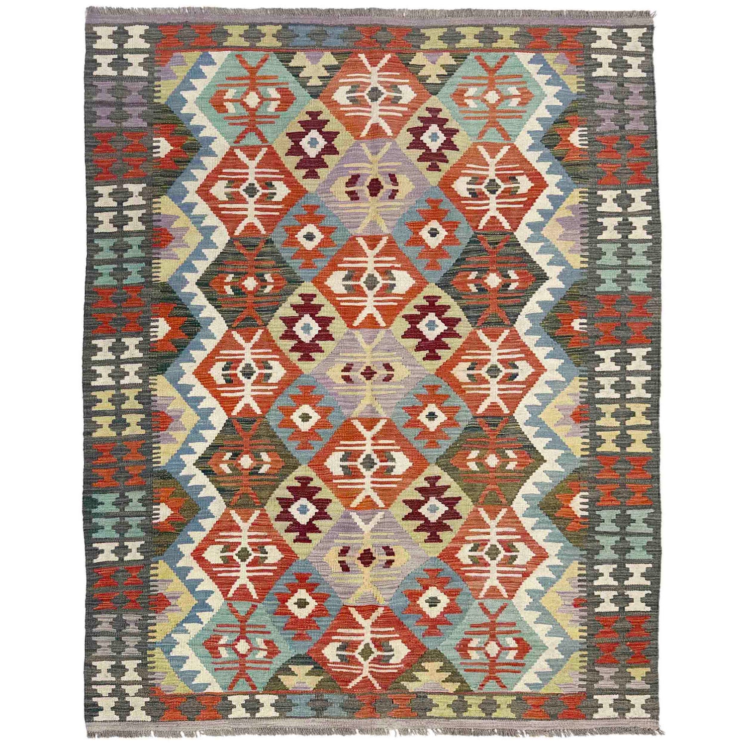 Handmade Vegetable Kelim 4' 11" x 6' 6" (ft) - No. Y39210