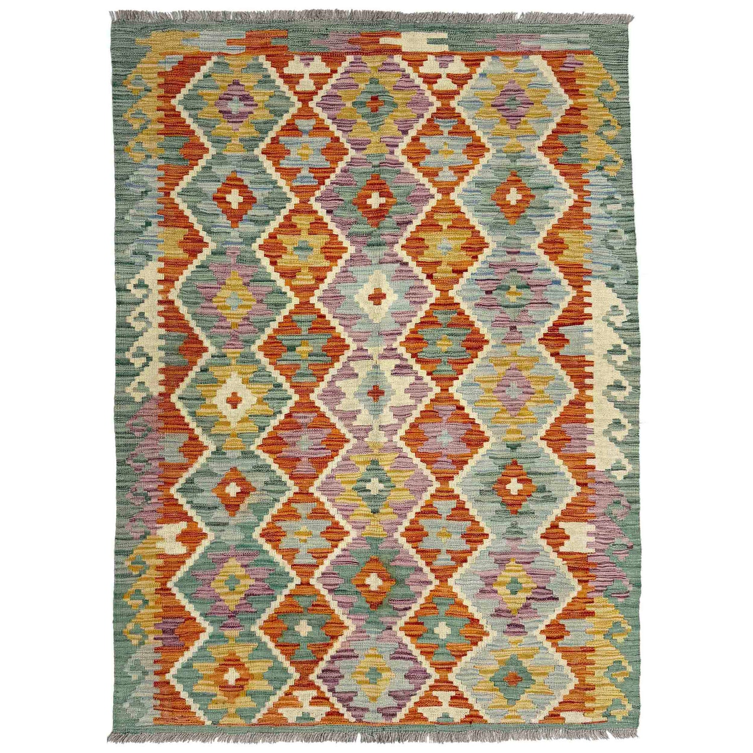 Handmade Vegetable Kilim 4' 0" x 5' 11" (ft) - No. Y39215