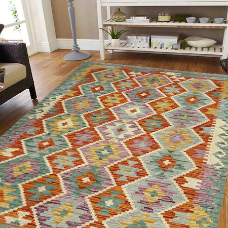 Handmade Vegetable Kilim 4' 0" x 5' 11" (ft) - No. Y39215
