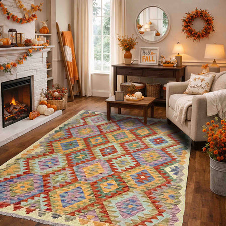 Handmade Vegetable Kelim 3' 11" x 5' 11" (ft) - No. Y39216