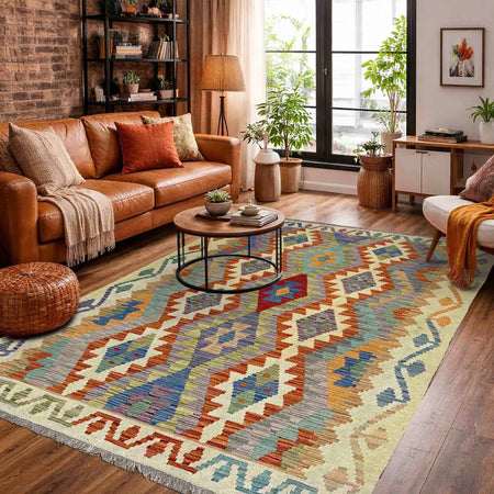 Handmade Vegetable Kilim 4' 0" x 6' 4" (ft) - No. Y39218