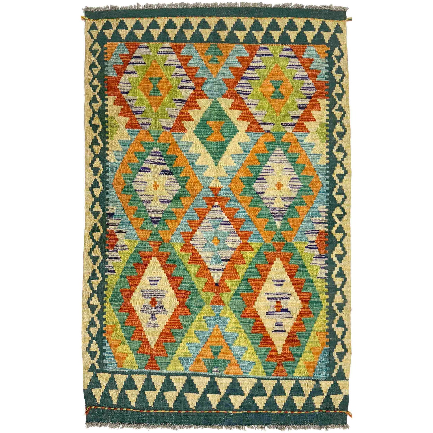 Handmade Vegetable Kilim 3' 3" x 5' 1" (ft) - No. Y39222