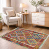 Handmade Vegetable Kelim 3' 5" x 4' 11" (ft) - No. Y39223