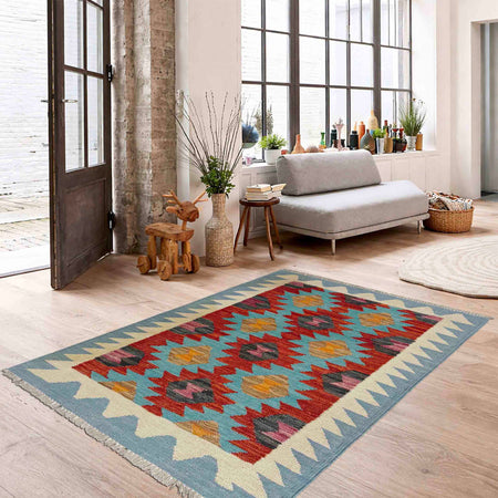 Handmade Vegetable Kilim 2' 10" x 3' 9" (ft) - No. Y39225