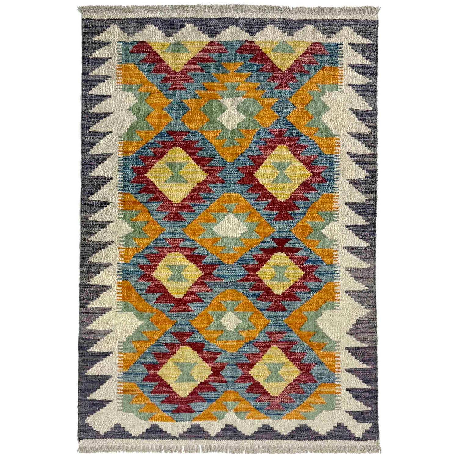 Handmade Vegetable Kelim 2' 10" x 4' 1" (ft) - No. Y39226