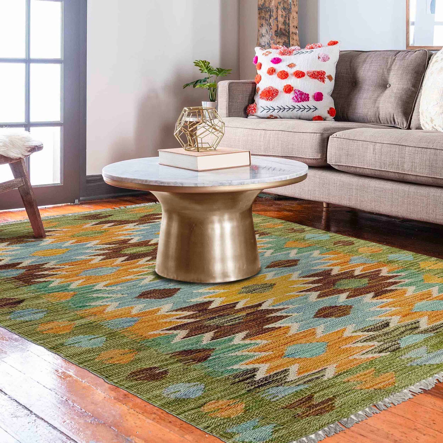 Handmade Vegetable Kilim 2' 8" x 4' 3" (ft) - No. Y39230