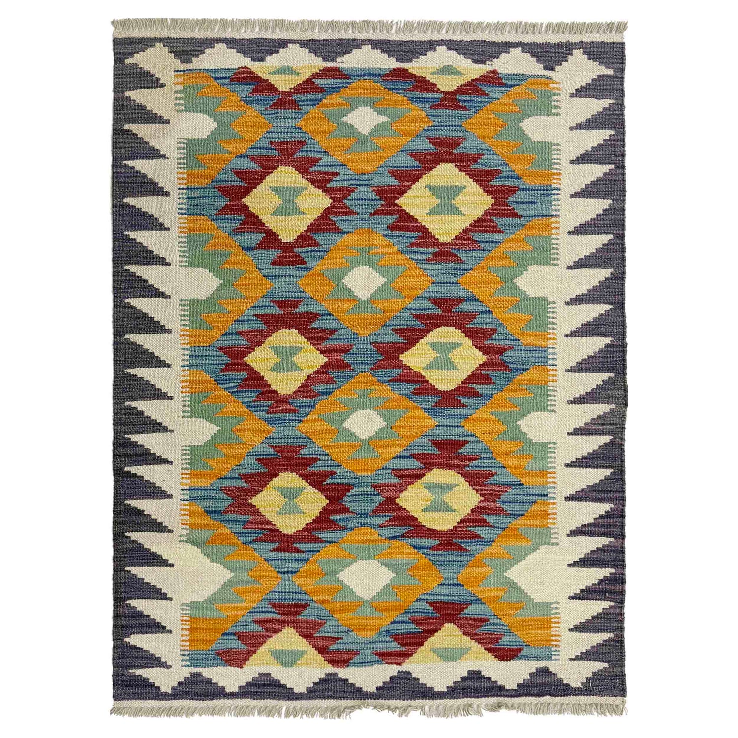 Handmade Vegetable Kilim 2' 10" x 4' 2" (ft) - No. Y39232