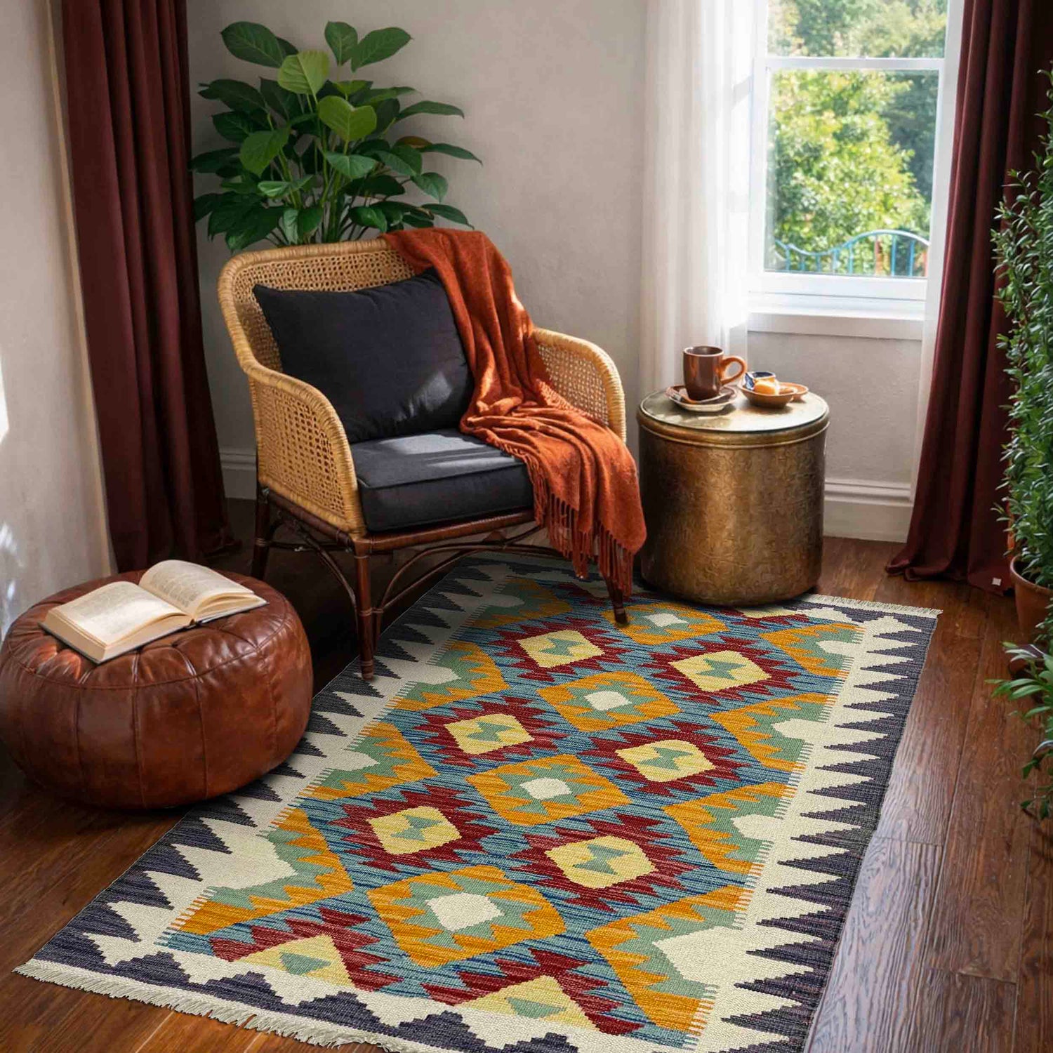Handmade Vegetable Kilim 2' 10" x 4' 2" (ft) - No. Y39232