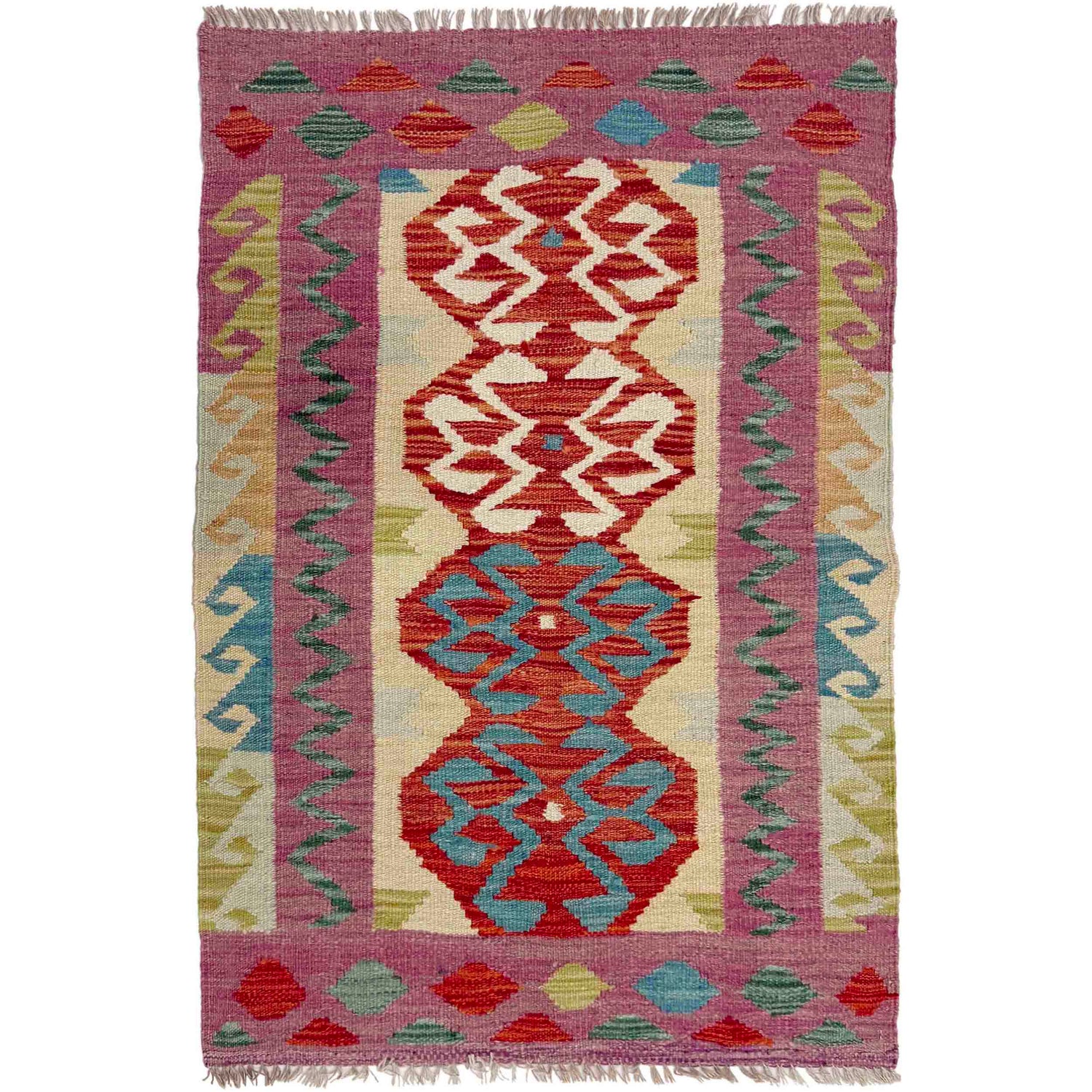 Handmade Vegetable Kilim 2' 8" x 3' 11" (ft) - No. Y39234
