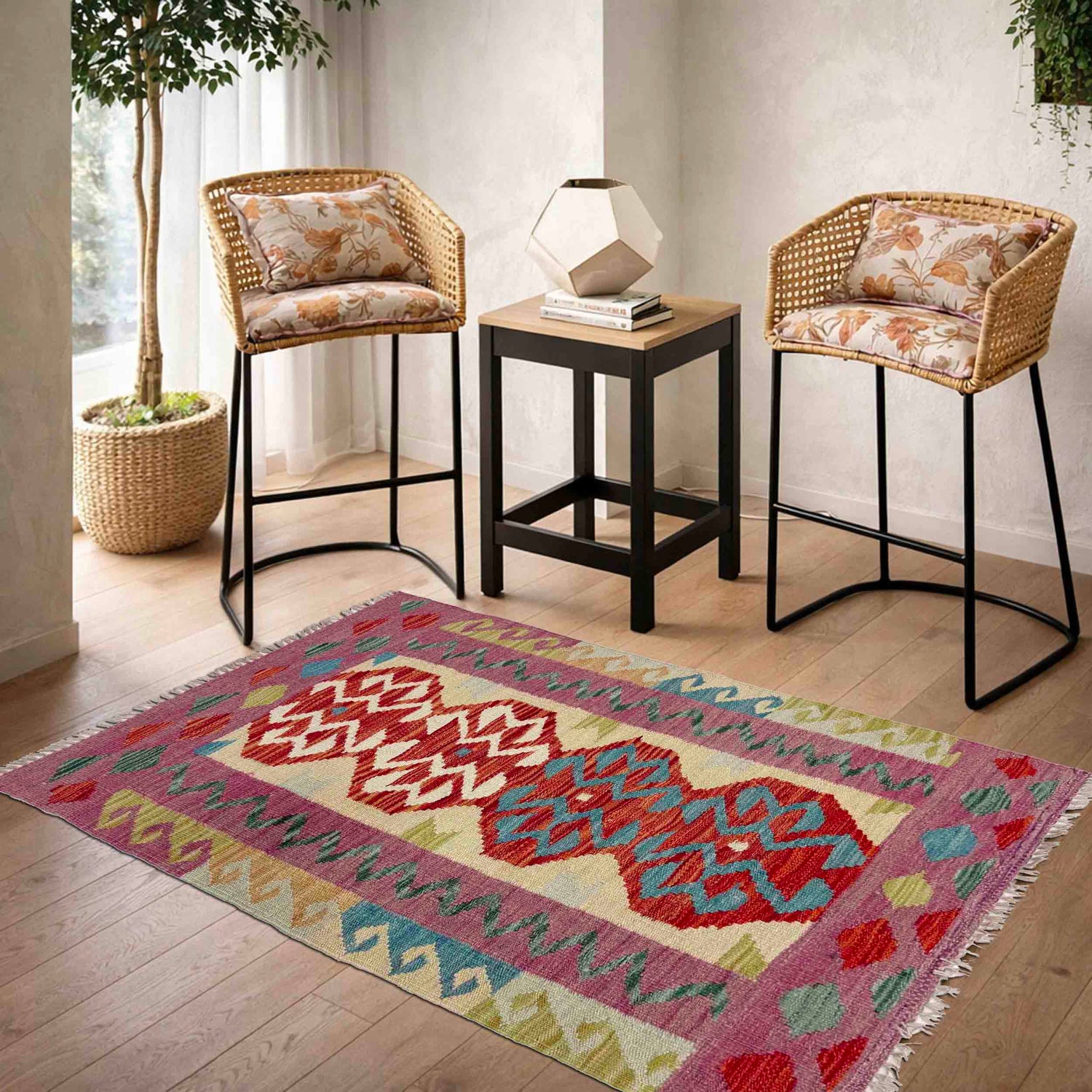 Handmade Vegetable Kilim 2' 8" x 3' 11" (ft) - No. Y39234