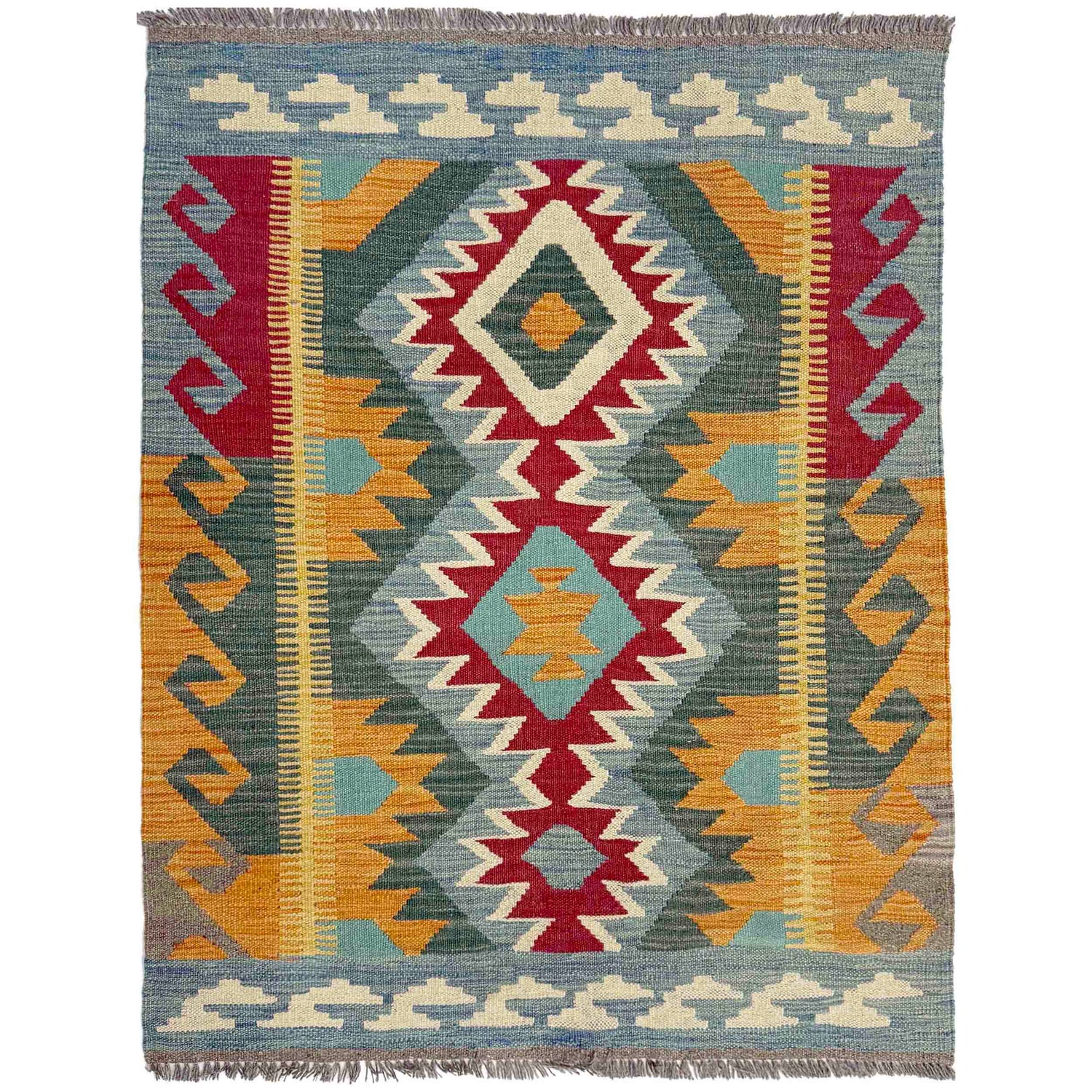 Handmade Vegetable Kelim 2' 11" x 4' 0" (ft) - No. Y39235