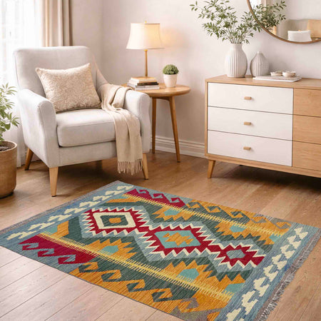 Handmade Vegetable Kelim 2' 11" x 4' 0" (ft) - No. Y39235