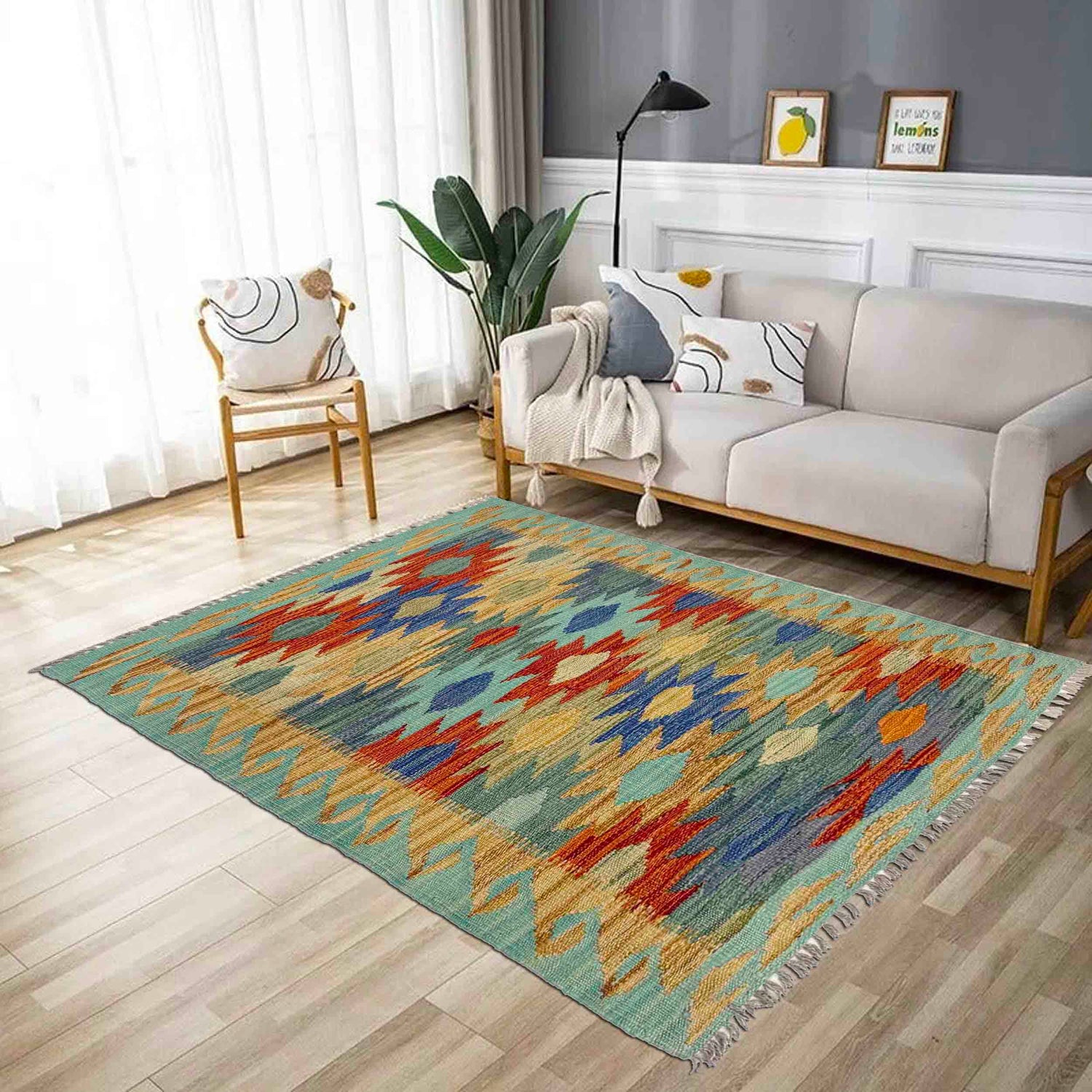 Handmade Vegetable Kilim 2' 7" x 4' 1" (ft) - No. Y39236