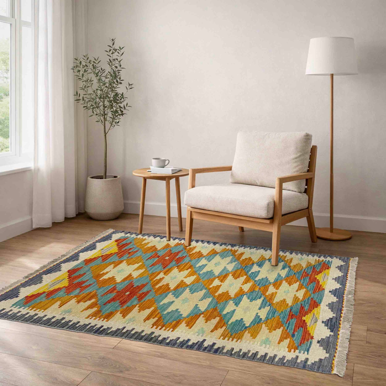 Handmade Vegetable Kilim 2' 8" x 4' 3" (ft) - No. Y39238