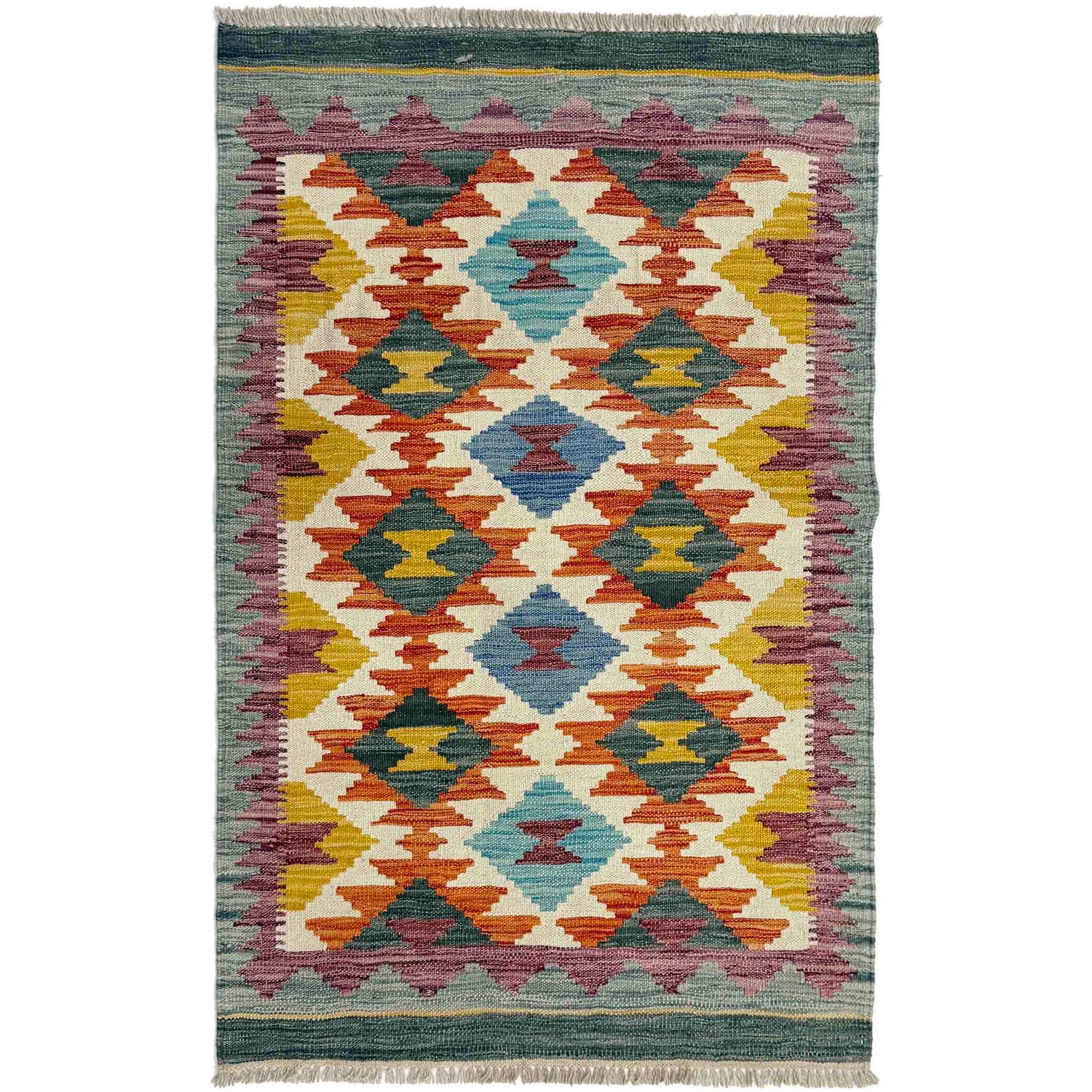 Handmade Vegetable Kelim 2' 8" x 4' 4" (ft) - No. Y39239