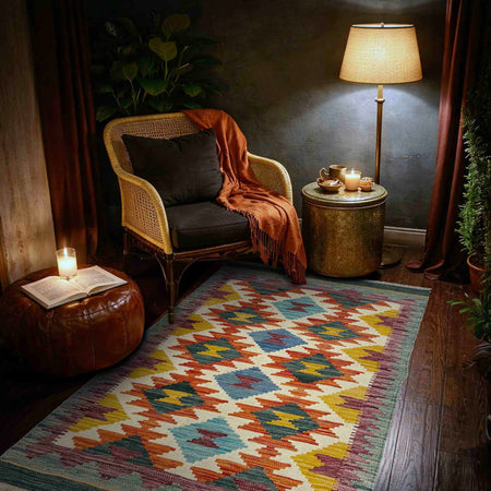 Handmade Vegetable Kelim 2' 8" x 4' 4" (ft) - No. Y39239