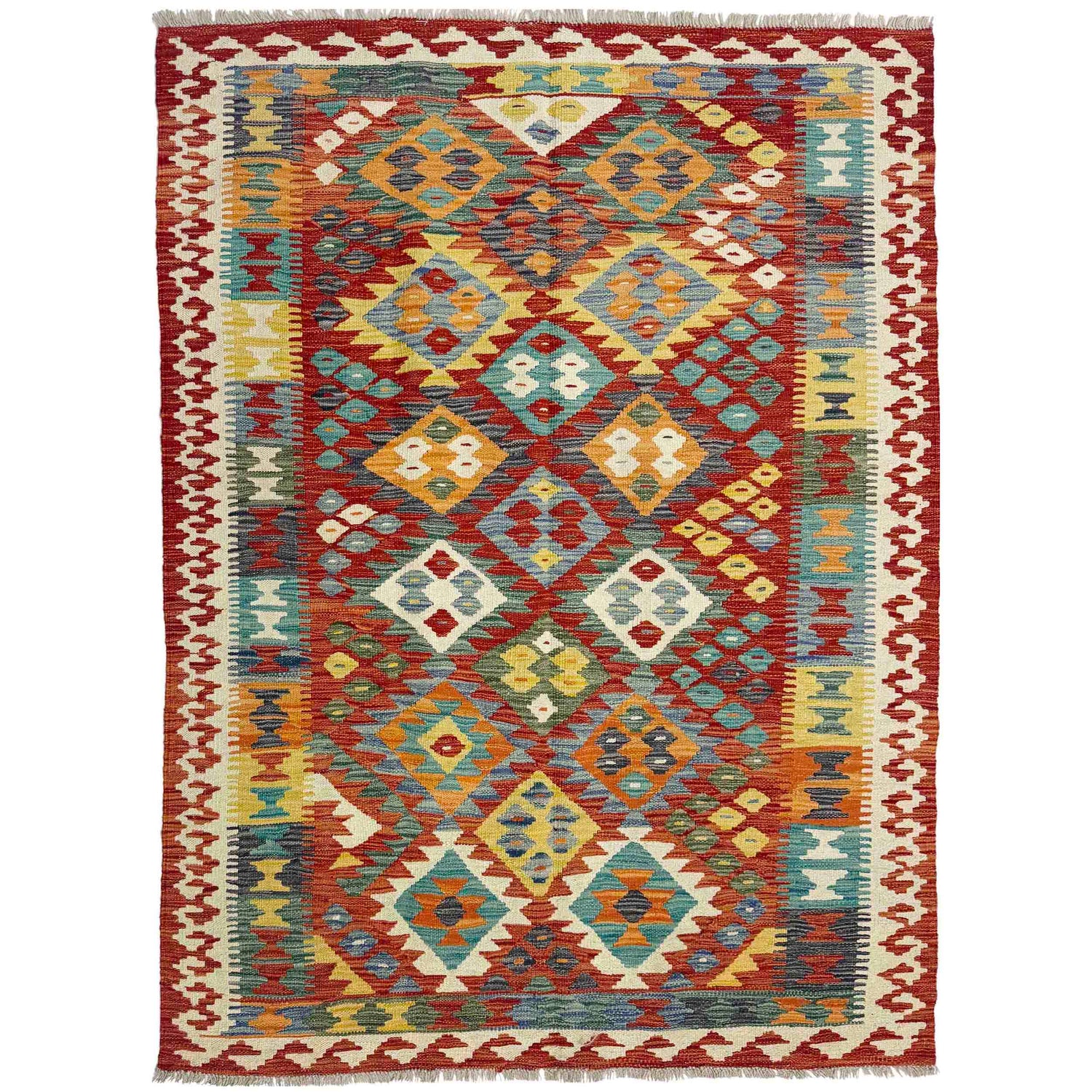 Handmade Vegetable Kelim 4' 4" x 6' 2" (ft) - No. Y39240