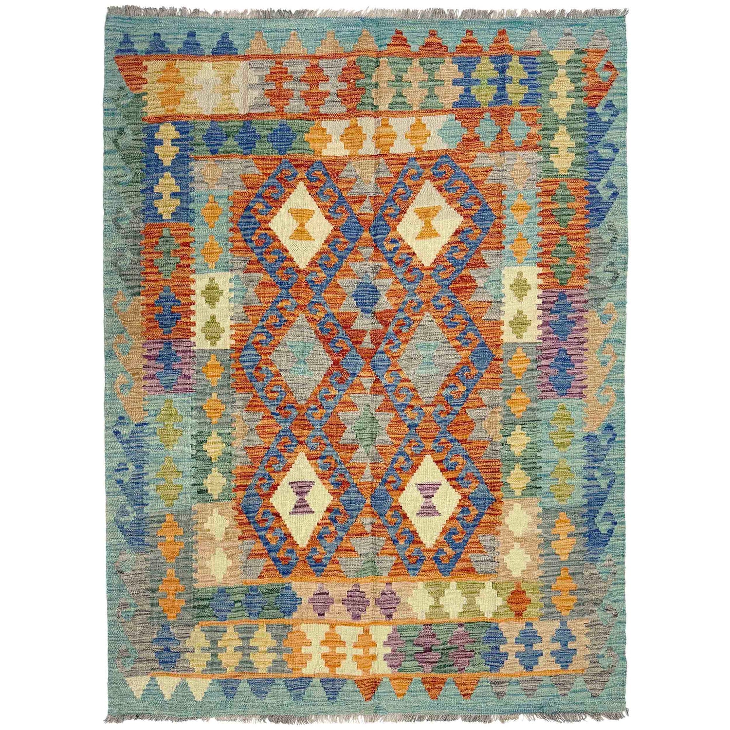Handmade Vegetable Kelim 4' 11" x 6' 7" (ft) - No. Y39242