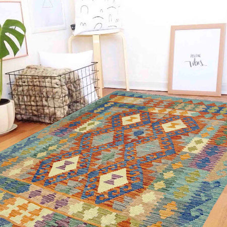 Handmade Vegetable Kelim 4' 11" x 6' 7" (ft) - No. Y39242