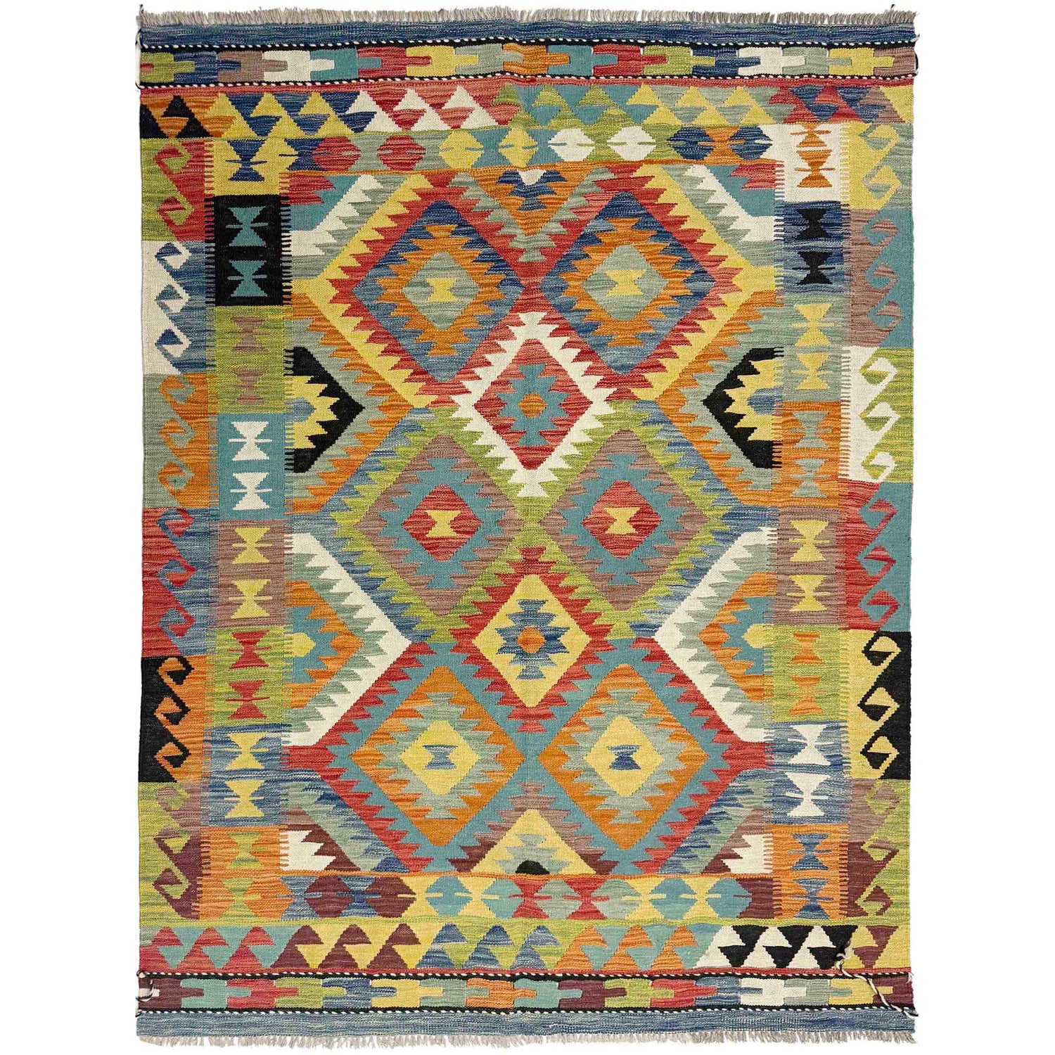 Handmade Vegetable Kelim 4' 11" x 6' 9" (ft) - No. Y39244