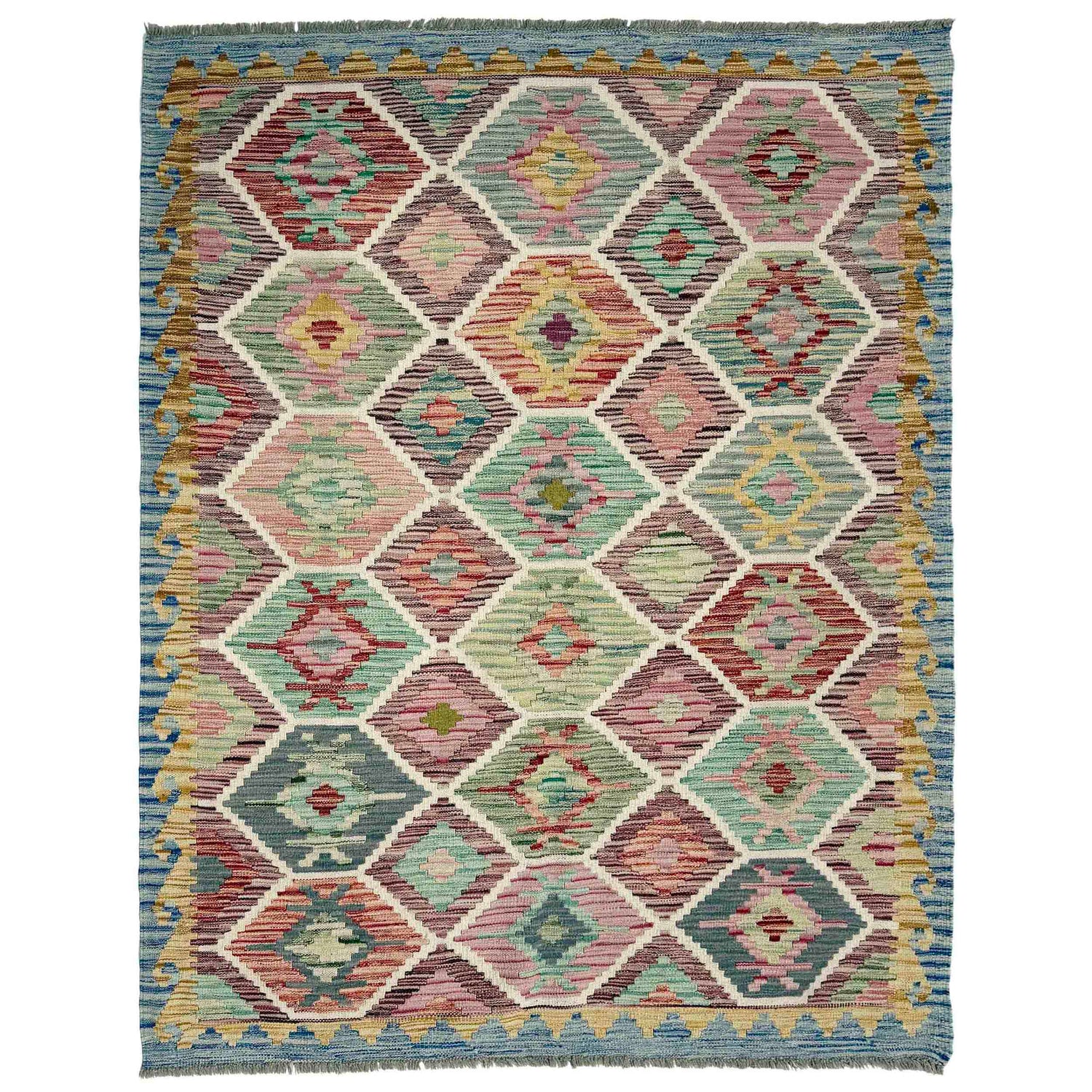 Handmade Vegetable Kilim 4' 11" x 6' 7" (ft) - No. Y39245