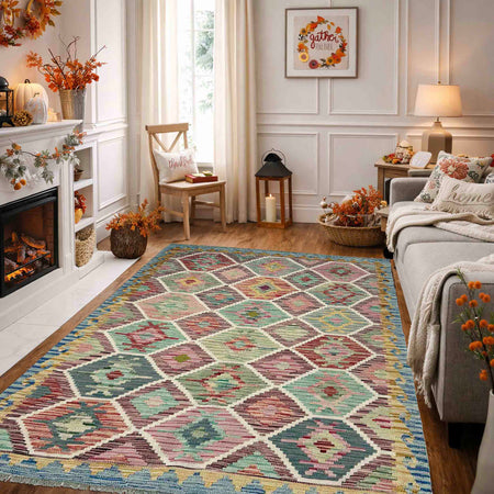 Handmade Vegetable Kilim 4' 11" x 6' 7" (ft) - No. Y39245