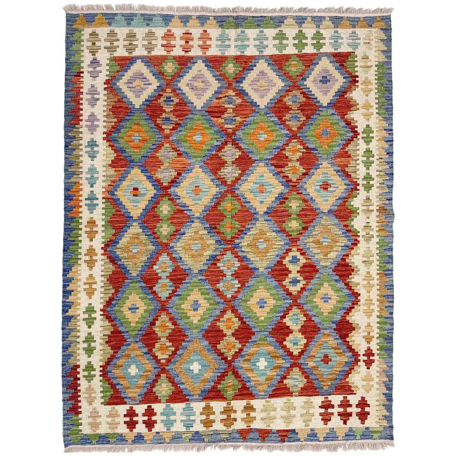 Handmade Vegetable Kelim 5' 1" x 6' 6" (ft) - No. Y39248