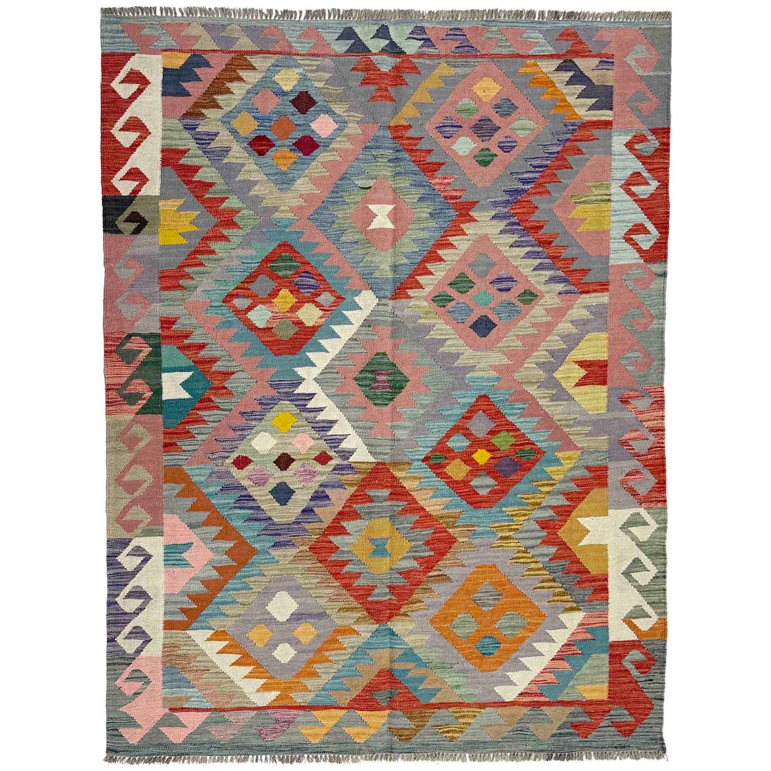 Handmade Vegetable Kelim 4' 11" x 6' 8" (ft) - No. Y39250