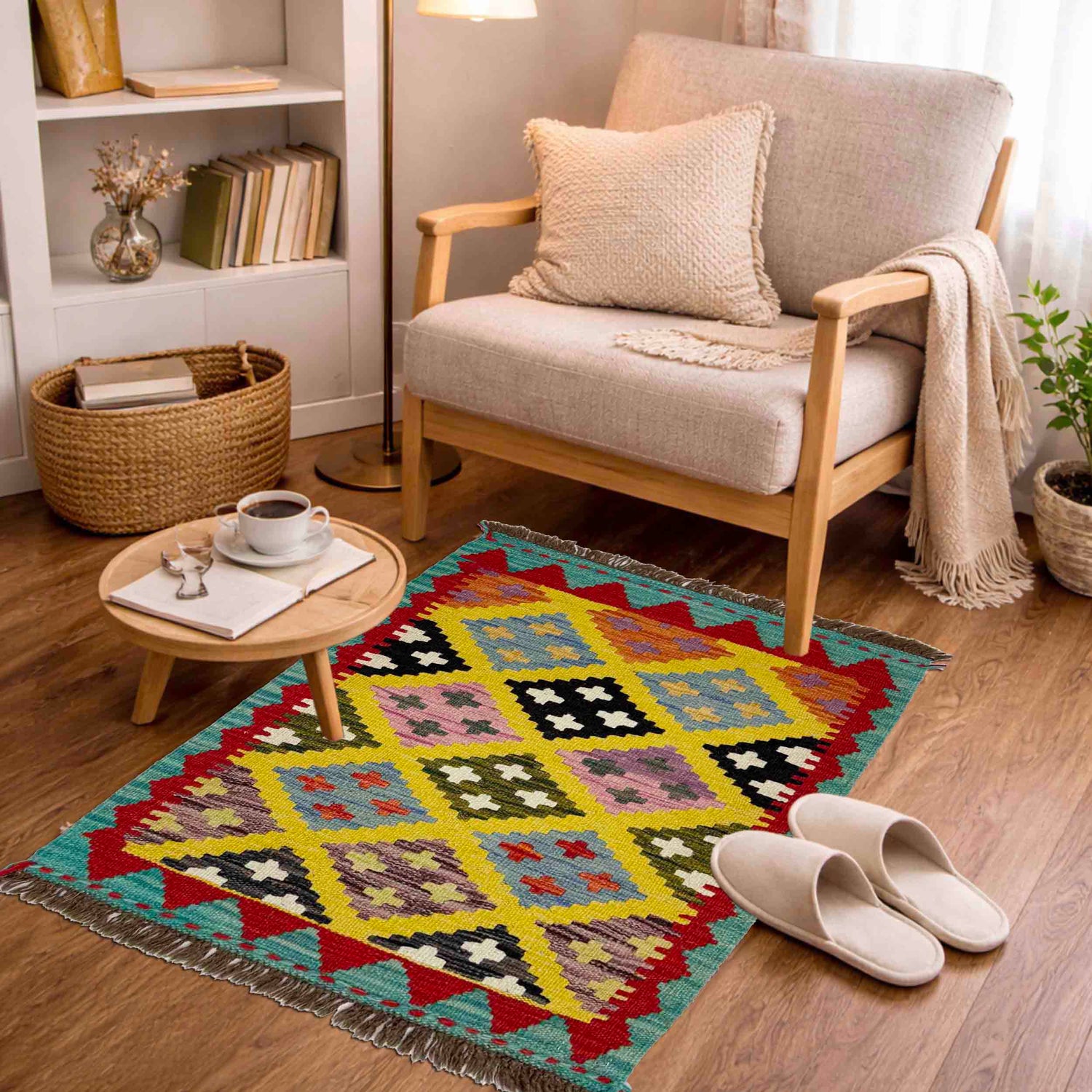 Handmade Vegetable Kilim 2' 0" x 2' 9" (ft) - No. Y39253