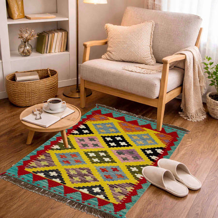 Handmade Vegetable Kilim 2' 0" x 2' 9" (ft) - No. Y39253