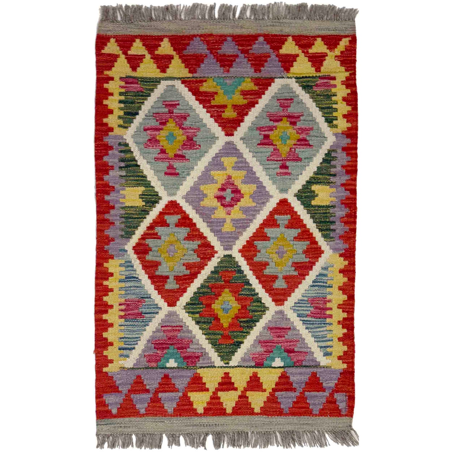 Handmade Vegetable Kelim 1' 11" x 3' 1" (ft) - No. Y39254