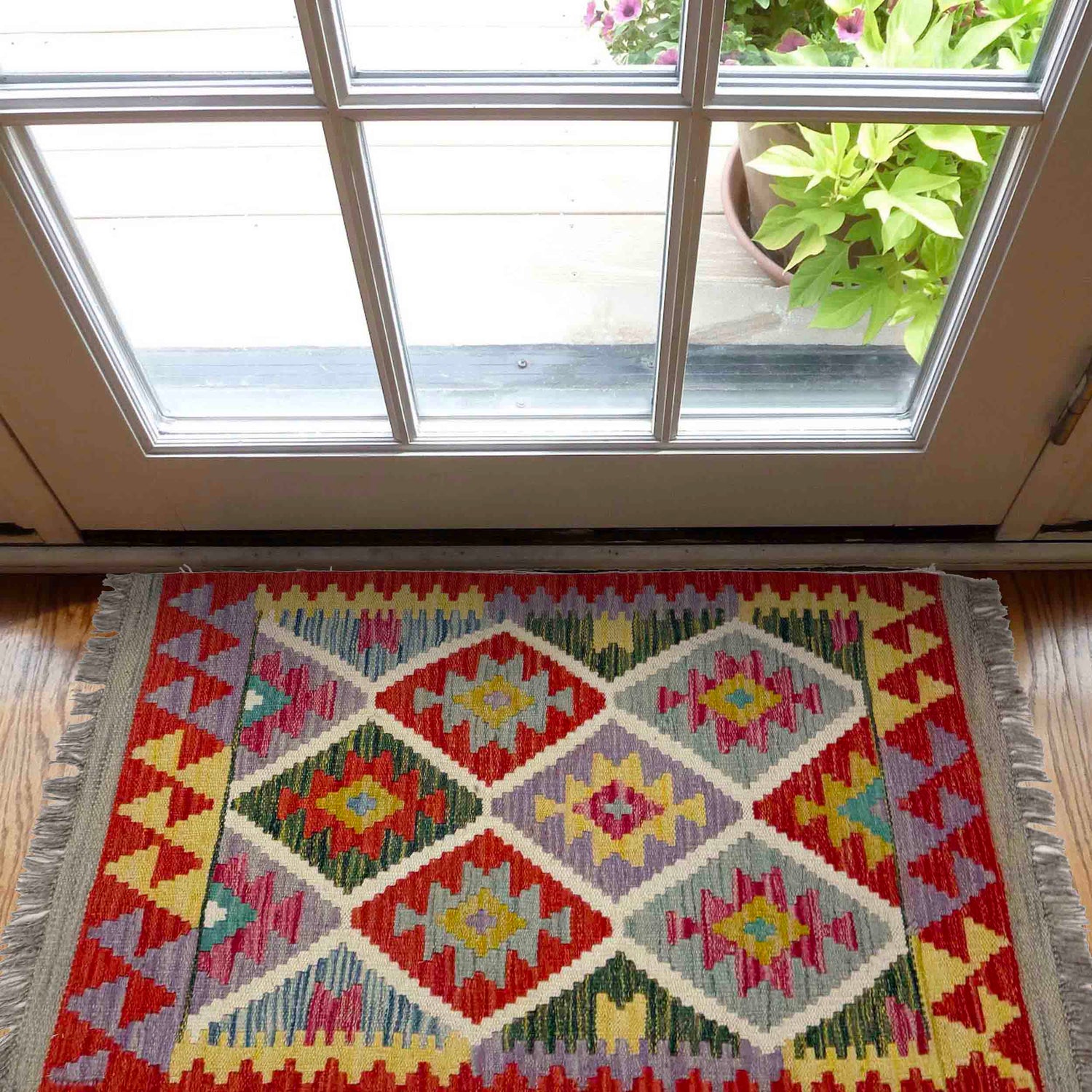Handmade Vegetable Kelim 1' 11" x 3' 1" (ft) - No. Y39254