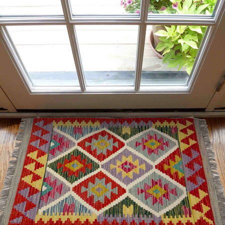 Handmade Vegetable Kelim 1' 11" x 3' 1" (ft) - No. Y39254