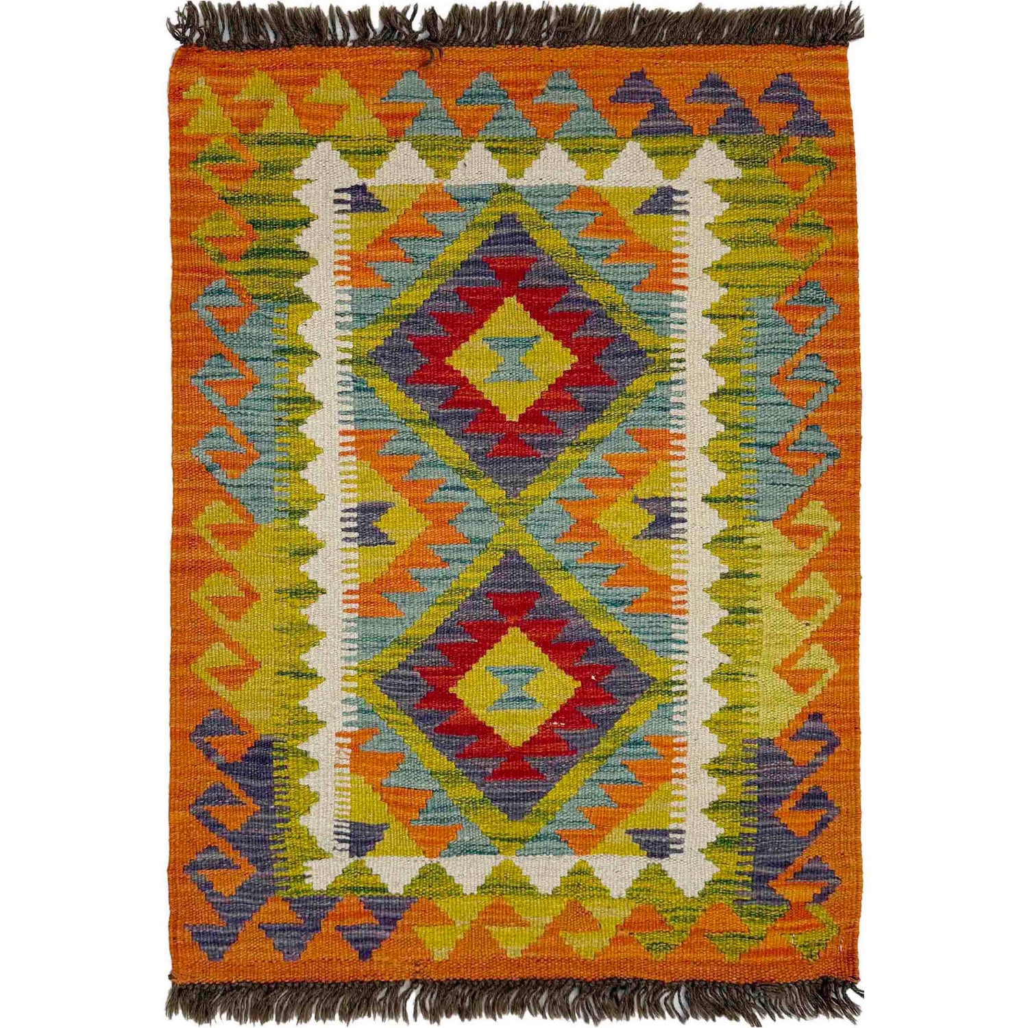 Handmade Vegetable Kelim 2' 1" x 2' 11" (ft) - No. Y39255